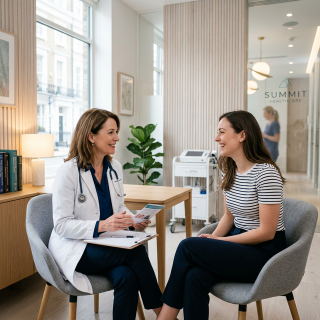 Healthcare professional with a patient