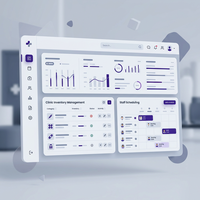 Practice ERP dashboard interface