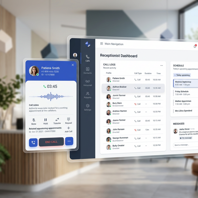 VoIP Telephony dashboard interface
